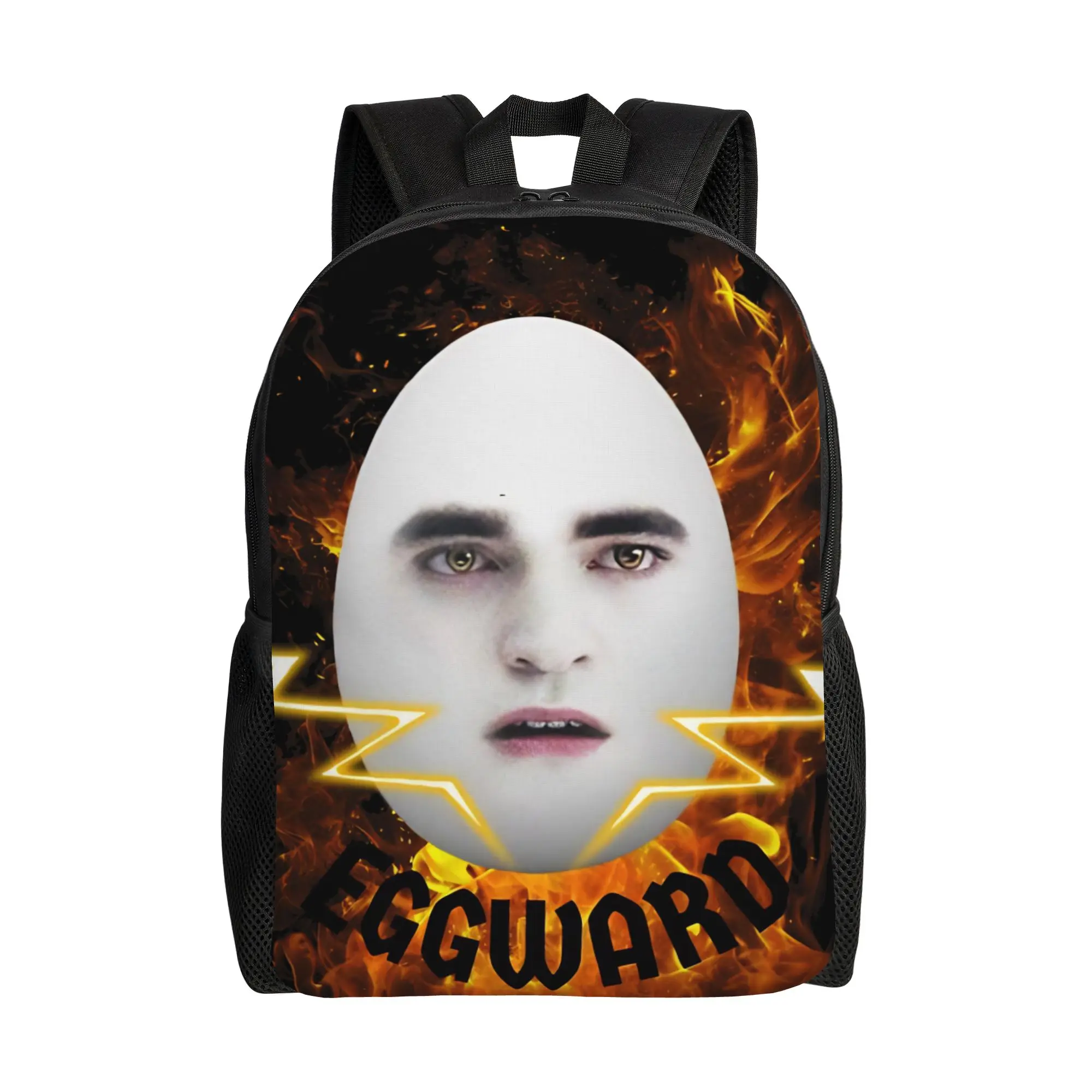Eggward Fire Funny Meme Backpack for Men Women Student Business Daypack Twilight Edward Cullen Laptop Computer Canvas Bags