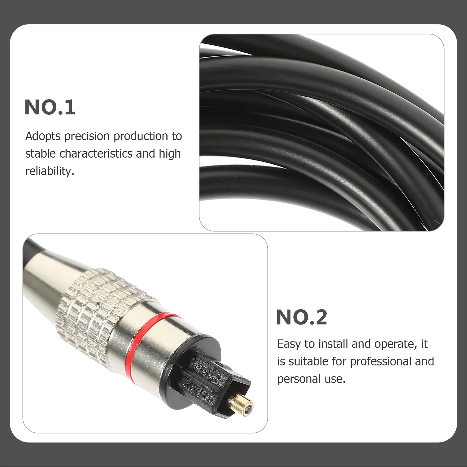 

Optical Audio Cable 1.5m Fiber Digital Audio Cable Durable PVC Gold-Plated Connector High Flexibility Sound Bar