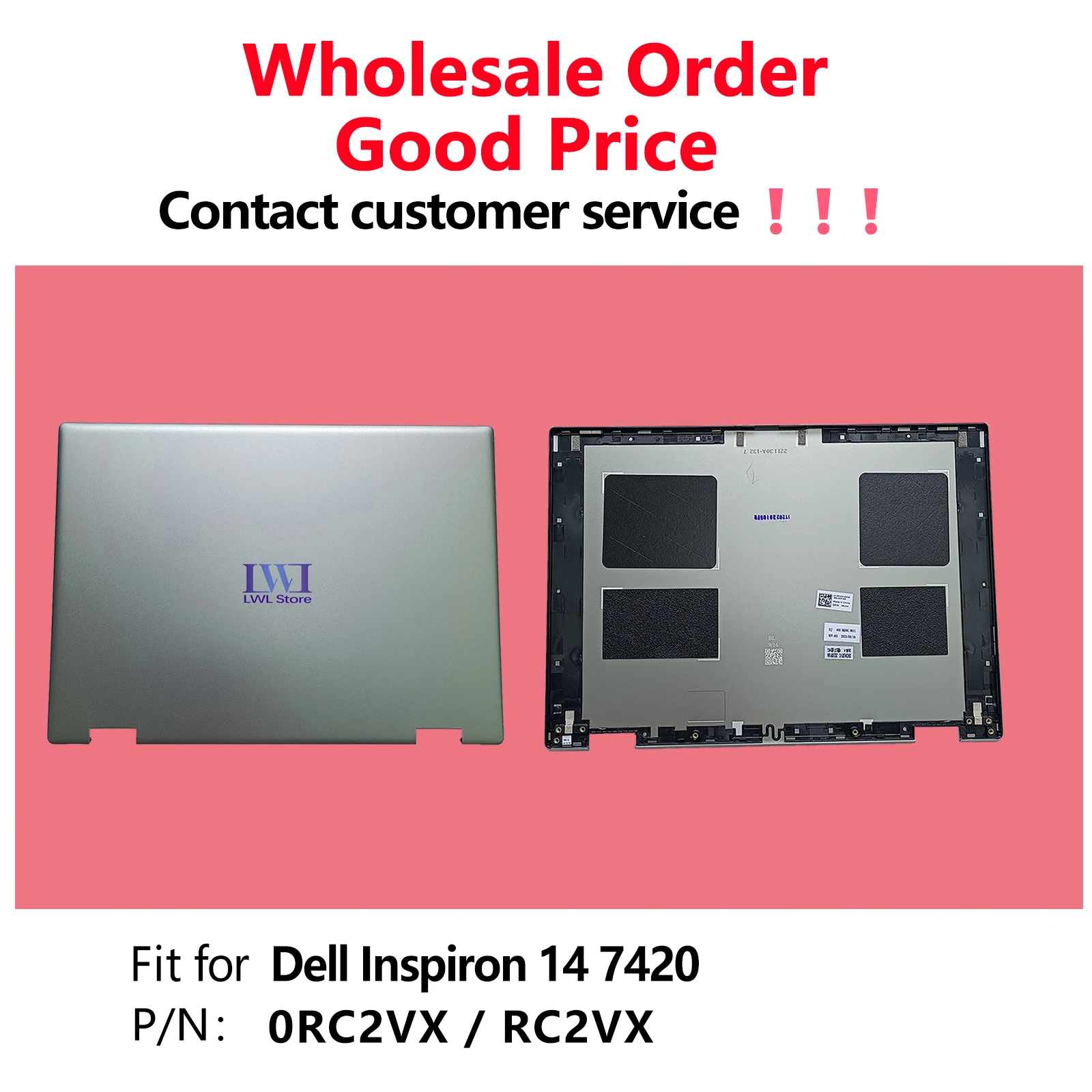 Задняя крышка ЖК-дисплея для ноутбука LWL, совместимая с Dell Inspiron 7420 7425, верхний чехол 2 в 1 0RC2VX RC2VX