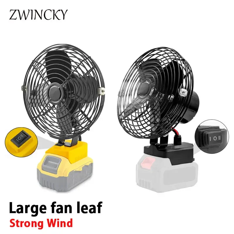 

Large fan leaf Cordless Fan Portable Fan For Dewalt 20V 18V For Makita 18V Lithium-ion Battery For Home Outdoor Camping