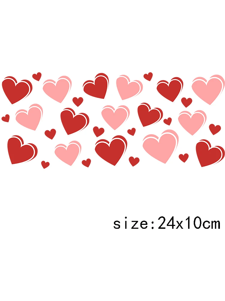 Pegatinas de transferencia de amor por la Paz, diseños de corazón de San Valentín, calcomanías personalizadas impermeables de vidrio, 16oz, Uv, Dtf, 1 piezas