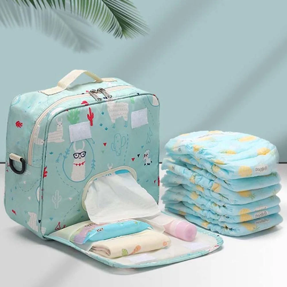 Cartoon Soft Diaper Storage Bag Large Capacity Nylon Mommy Carriage Organizer Multi-functional Layered Make Up Pouch Bag Women