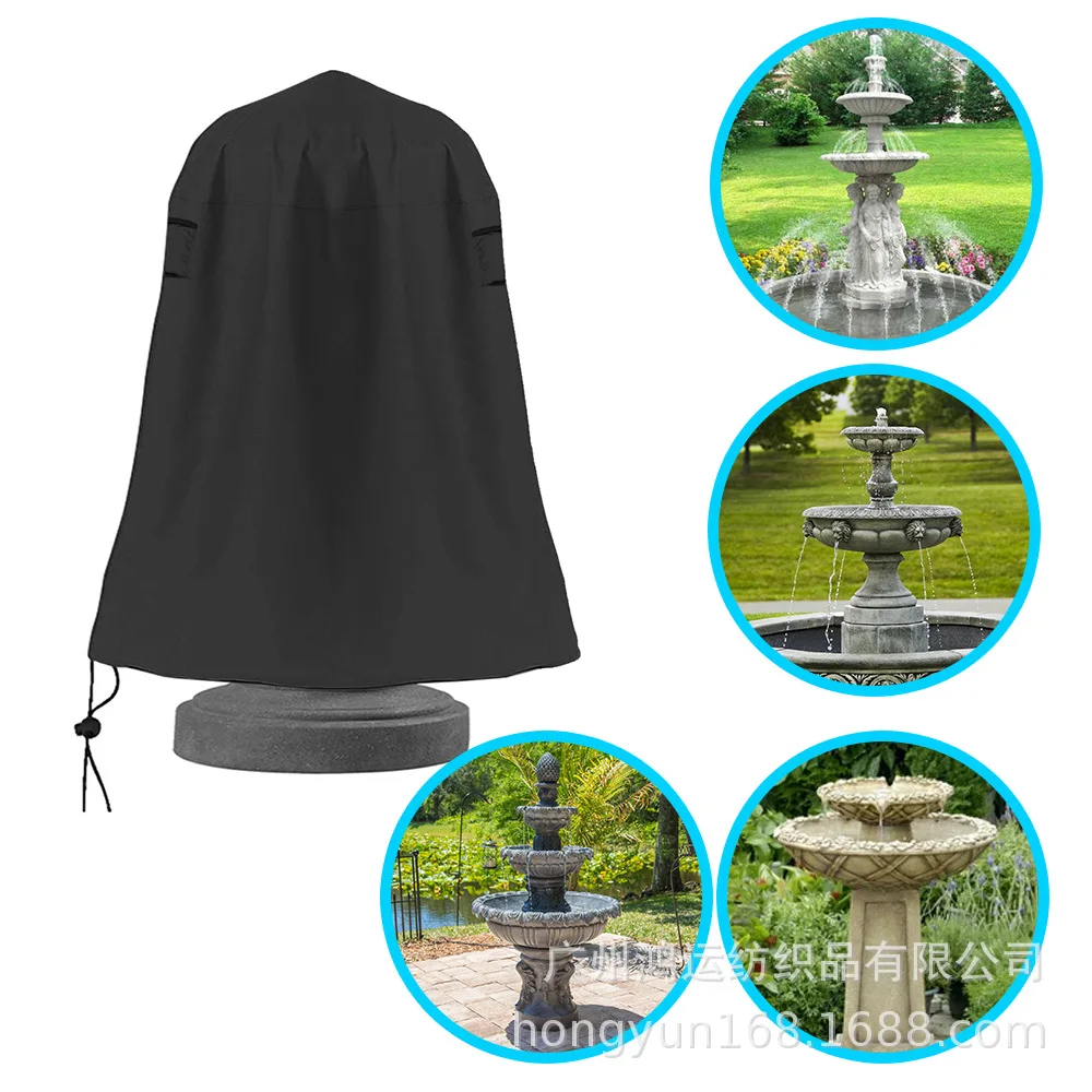 Supply 420D Oxford cloth coated with silver Garden Fountain Cover outdoor courtyard fountain dust cover