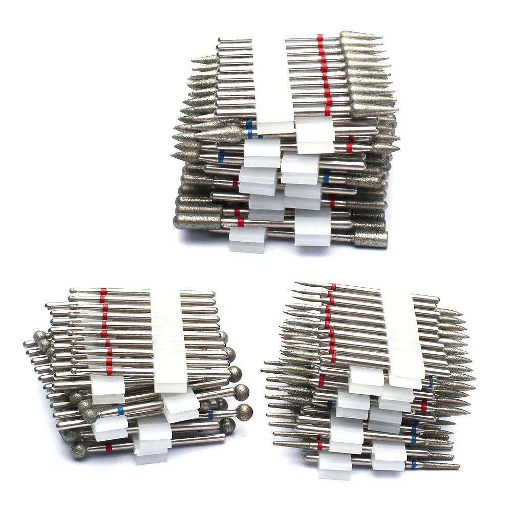 Professional Safety Diamond Nail Drill Bit Set, 3/32 inch Carbide Cuticle Bits for Electric Manicure and Pedicure, 10 Pieces