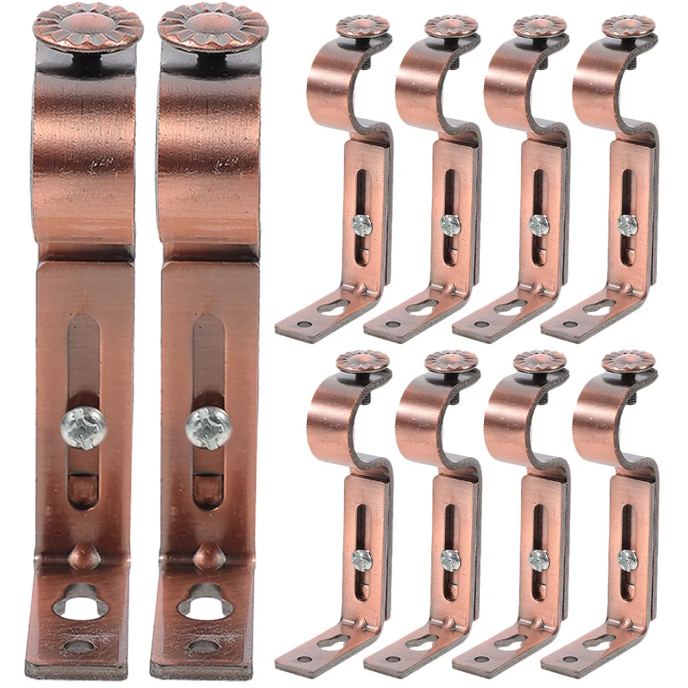 10Pcs Curtain Rod Bracket Iron Anti-Corrosion Sturdy Support for Window Door Heavy Drapery Rods Home Office Curtain Pole Holders
