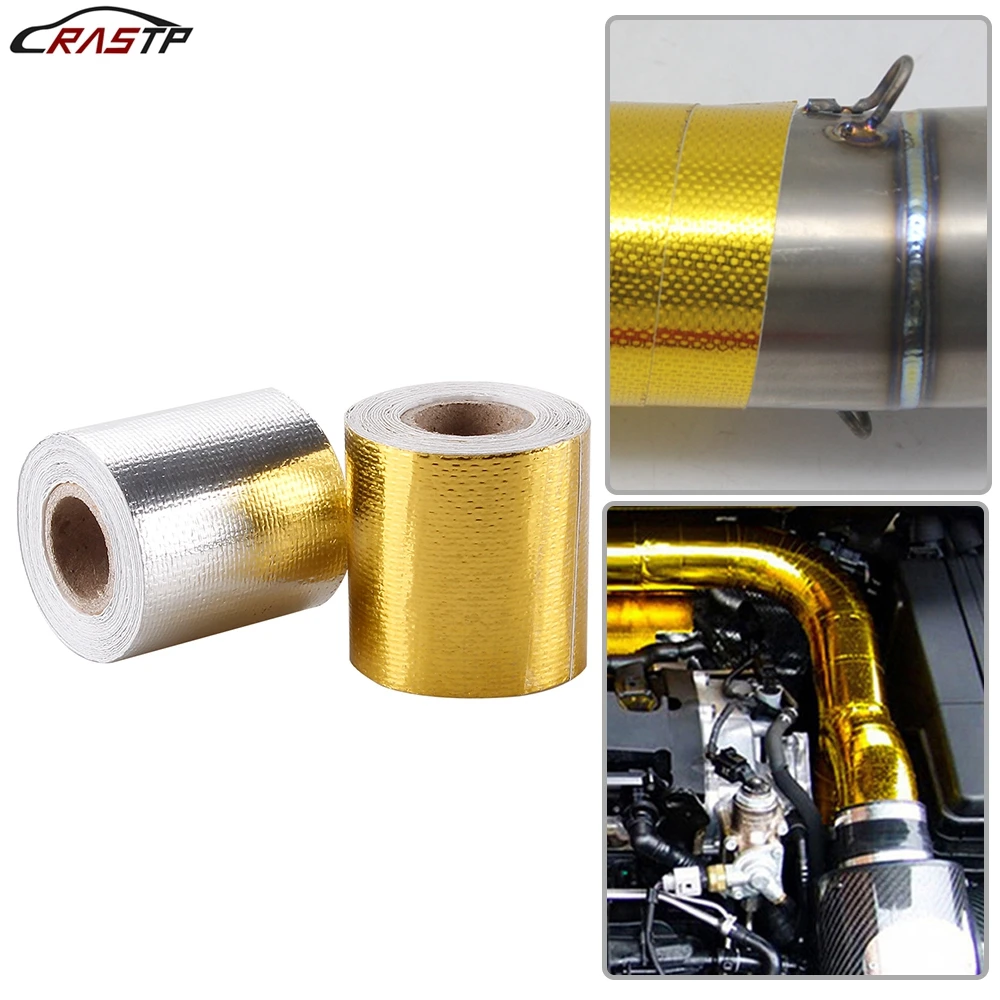 RASTP-2'' /5M Thermal exhaust Tape Air Intake Heat Insulation Wrap Tape Exhaust Heat Wrap Roll Heat Shield Tape RS-CR1016