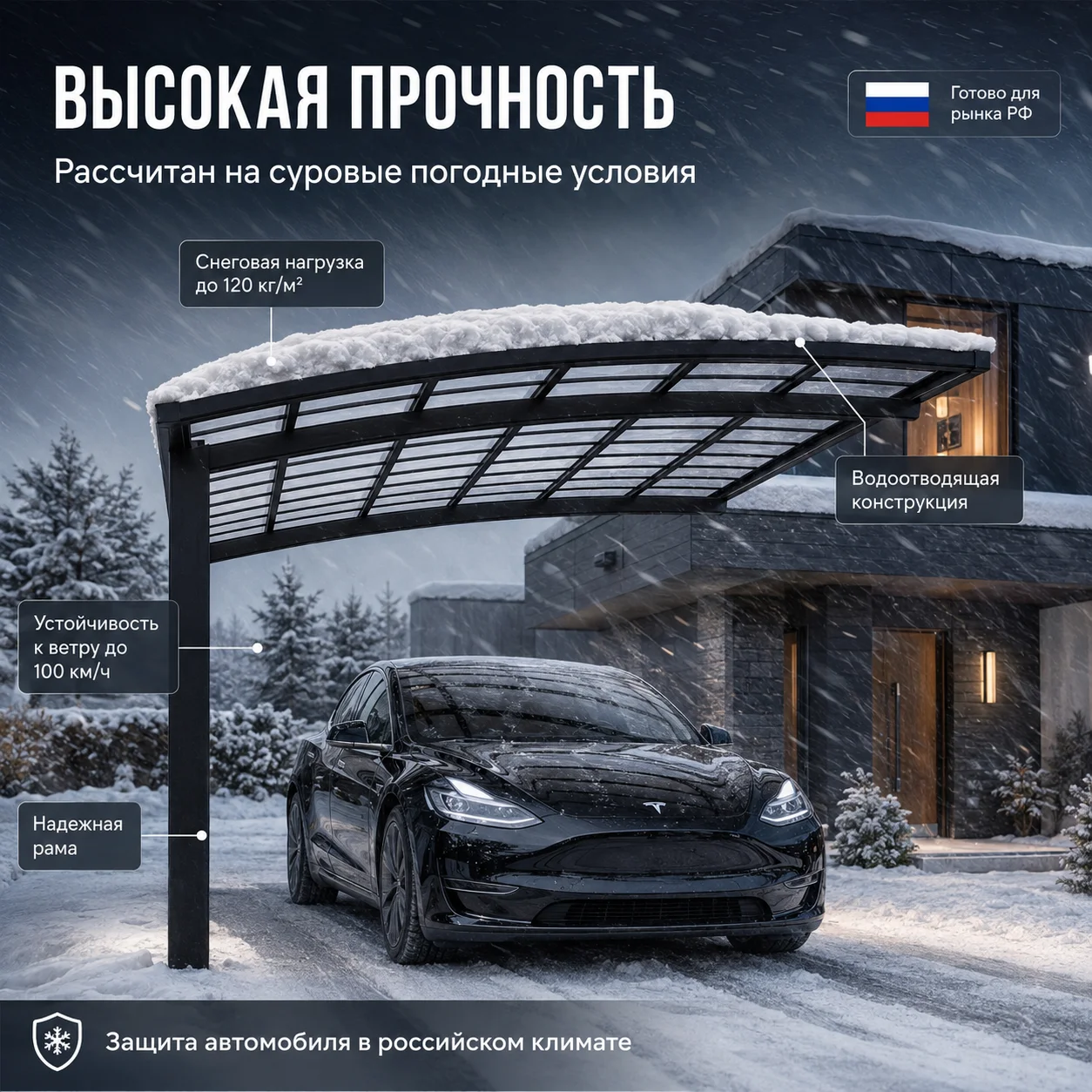 Heavy Duty Aluminum Carport Modern Outdoor Car Shelter Villa Gazebo Windproof Waterproof Patio Awning Canopy for SUV Boat