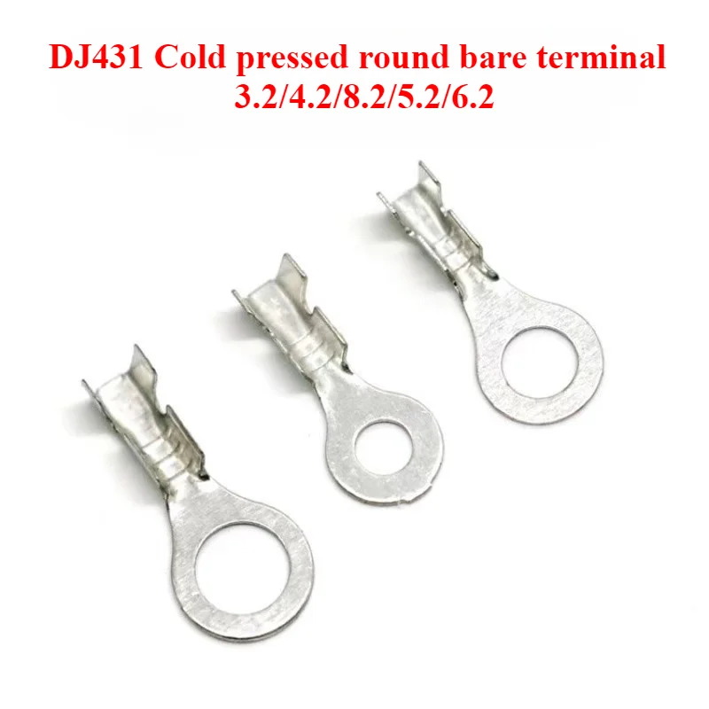 20/50/100pcs DJ431 A3.2 A4.2 A5.2 B4.2 B6.2 8.2 Wire End Lug Terminal O Ring Bare Copper Cold Press Circular Splice Crimp