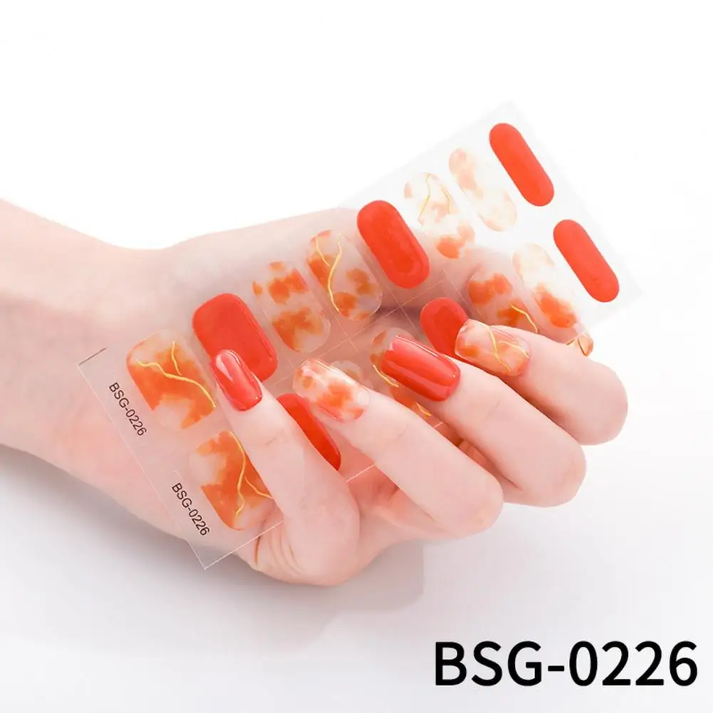 Wear-resistant Nail Stickers Long Lasting Gel Nail Wraps Stunning Manicure Stickers for Uv Lamp Cured Nail Art Decor with Full