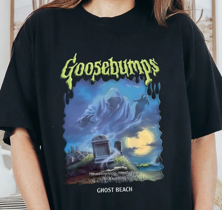 

Goosebumps Shirt, Ghost Beach Halloween T-Shirt