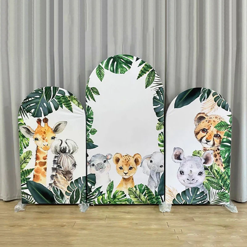 

Aluminium Arch 3 Piece Set Portable Backdrop Stand Animal Backdrop Cover Customizable Wedding Decoration Party Supplies