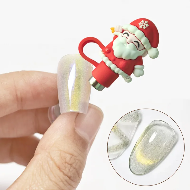 5pcs Christmas Nail Art Magnetic Stick Wand Set for 3D Cat Eye Gel Painting Nail Art Magnet Wand UV Gel Polish Magic Manicure