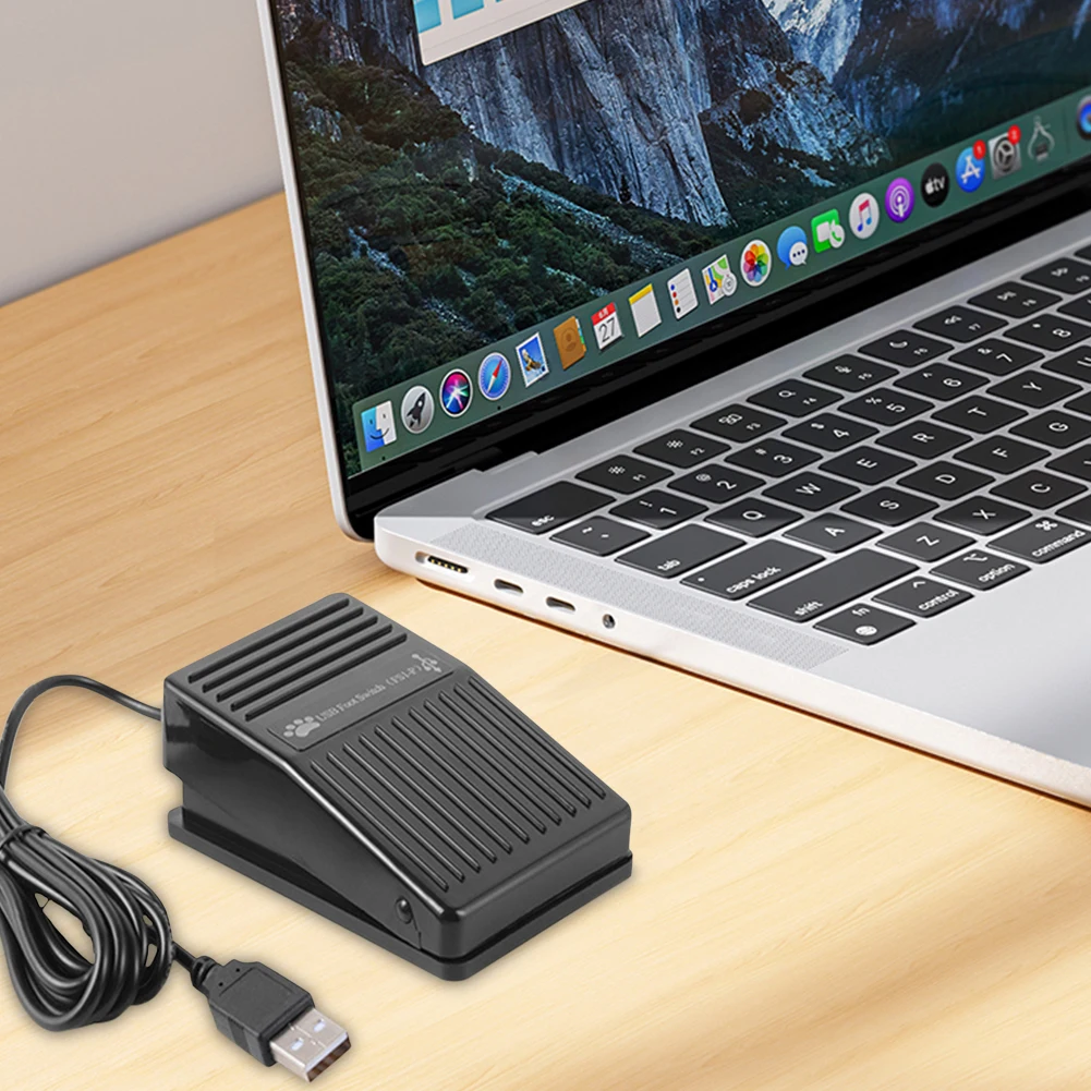 USB Pre-Program Keyboard Mouse Adapter with 2M Cable USB Foot Pedal Control Switch PC Game Pad for Keyboard Mouse PC Laptop view 2
