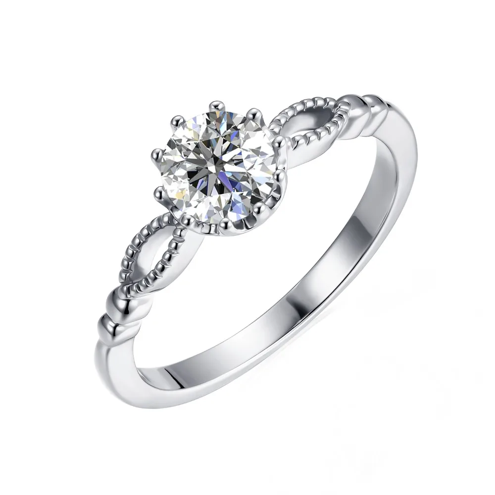 

CLYSSIA D Цвет VVS1 Кольцо с муассанитом Волна Выдалбливают Дизайн День Благодарения Помолвка Пара Подарок Изящное Ювелирное Предложение