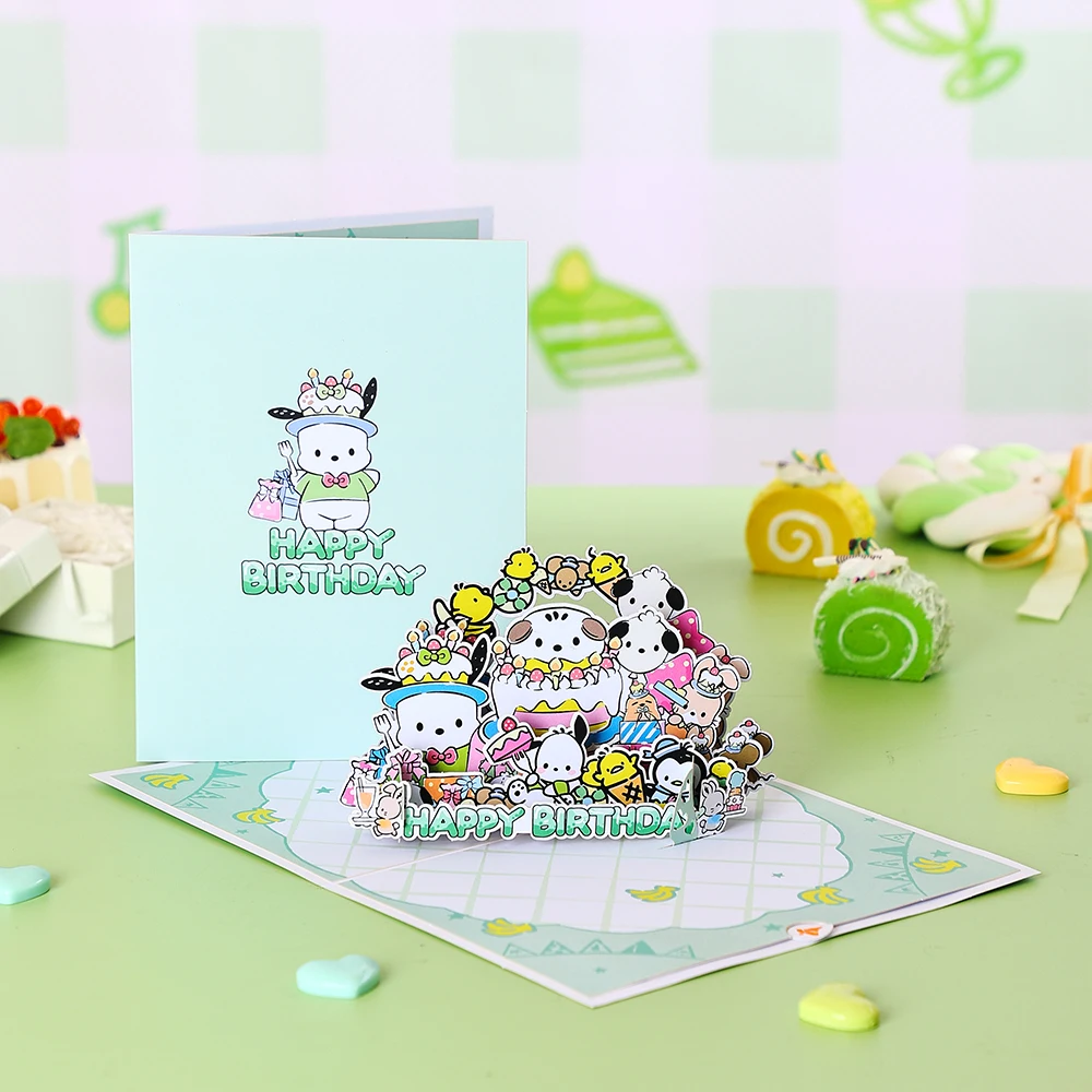 Sanrio 3D Pop Up Happy Birthday Gift Card Cute Birthday Card Anime Birthday Card Gifts Greeting Cards for Kids Girls Boys Women