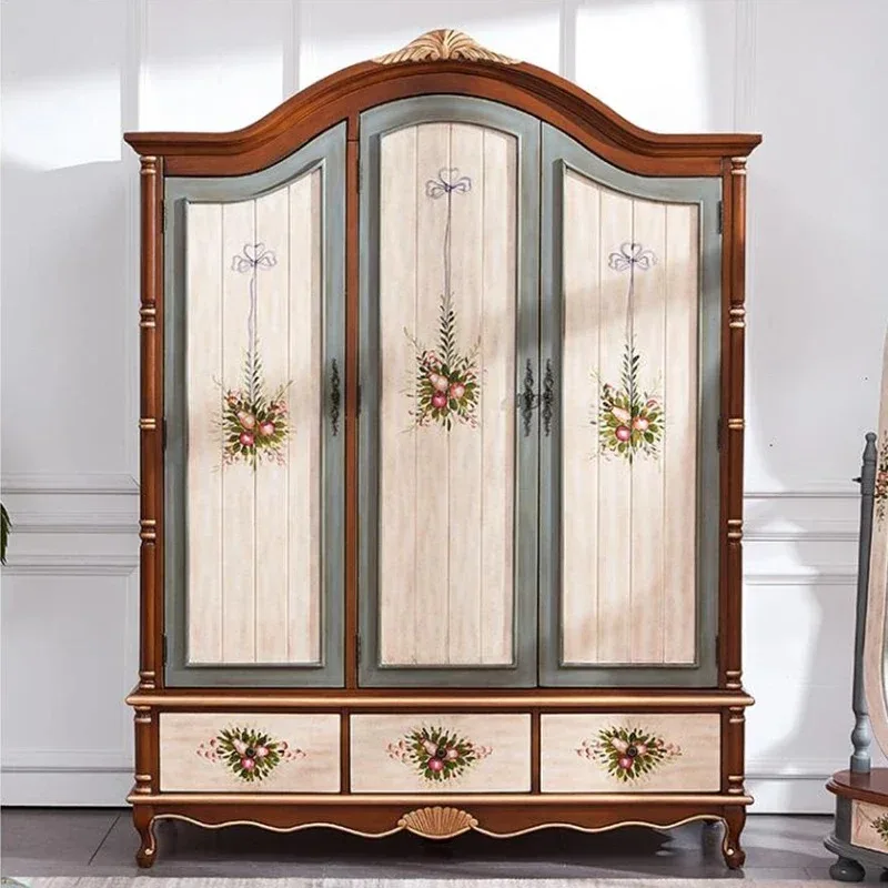 Luxury Brown Adults Wardrobes Hanging Clothes Storage Bedroom Wardrobe Closet Hotel Space Saving Guarda Roupa Casal Furniture