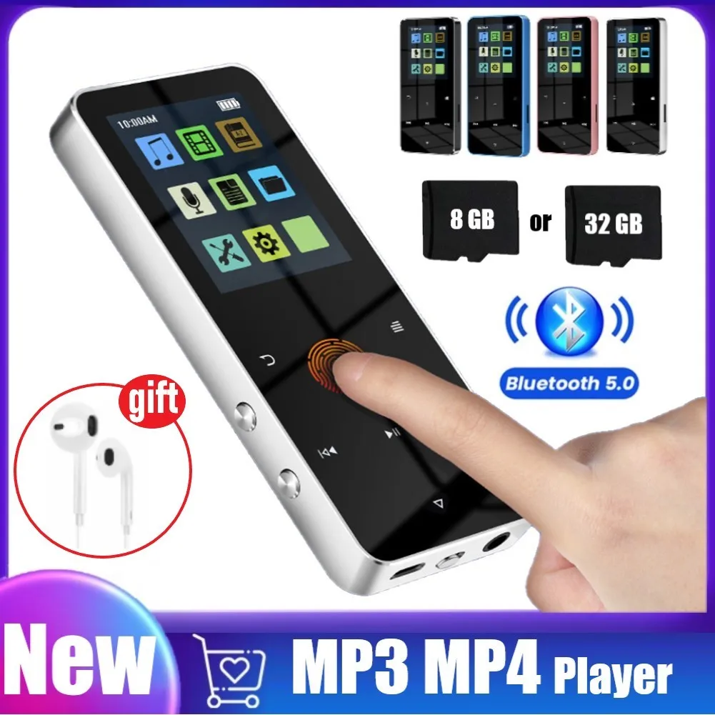 ใหม่1.8นิ้ว Touch MP3 MP4เครื่องเล่นเพลง Bluetooth-ใช้งานร่วมกับ5.0วิทยุ Fm Video Play/8/32GB E-Book Hifi Walkman