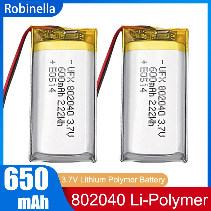 3,7 В 650 мАч 802040 литий-полимерная батарея литий-полимерные аккумуляторные батареи для MP3 MP4 GPS Bluetooth-гарнитура ручка для записи