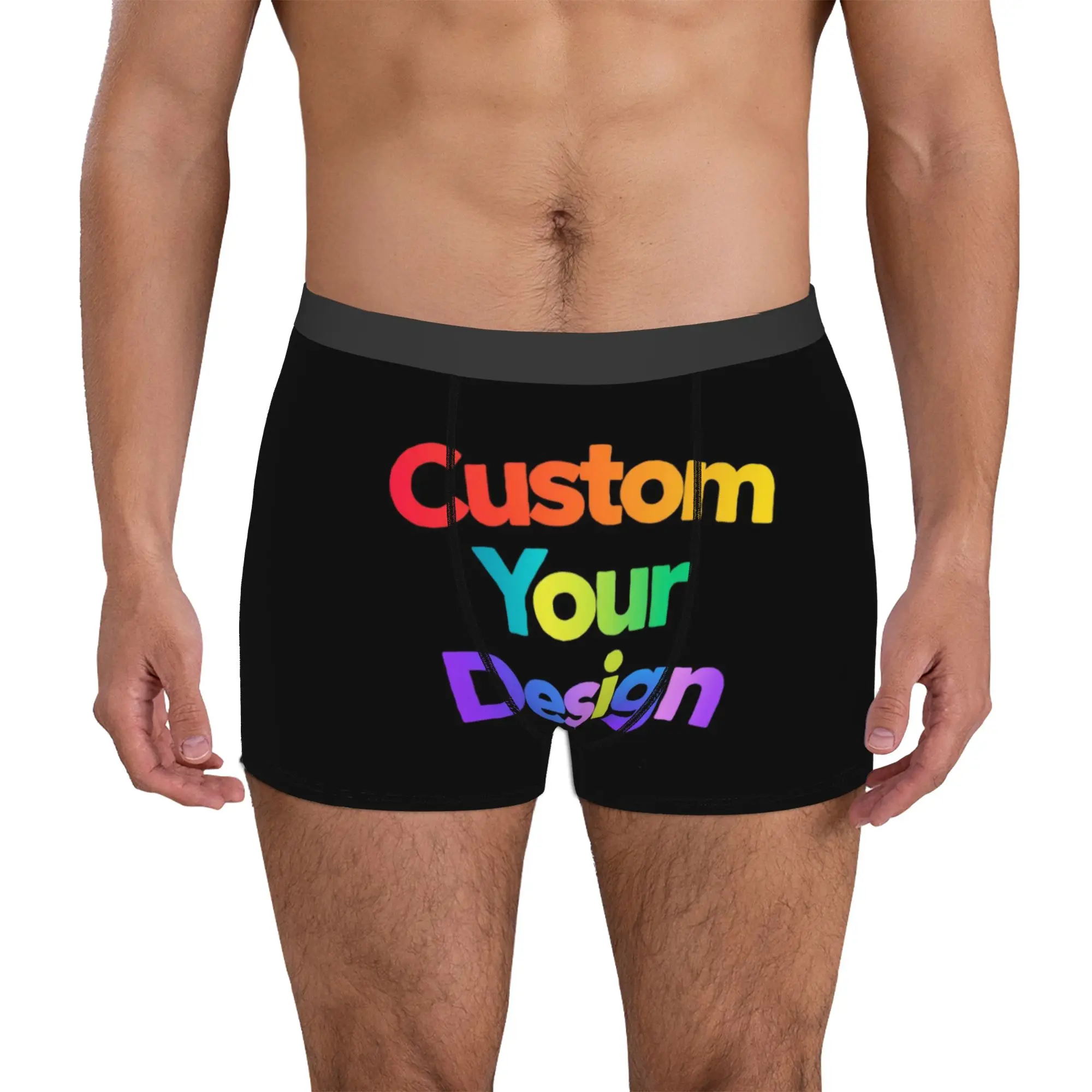 Custom Funny Custom Your Photo Logo Text  Boxers Shorts Panties Male Underpants Comfortable Personalized Image Briefs Underwear