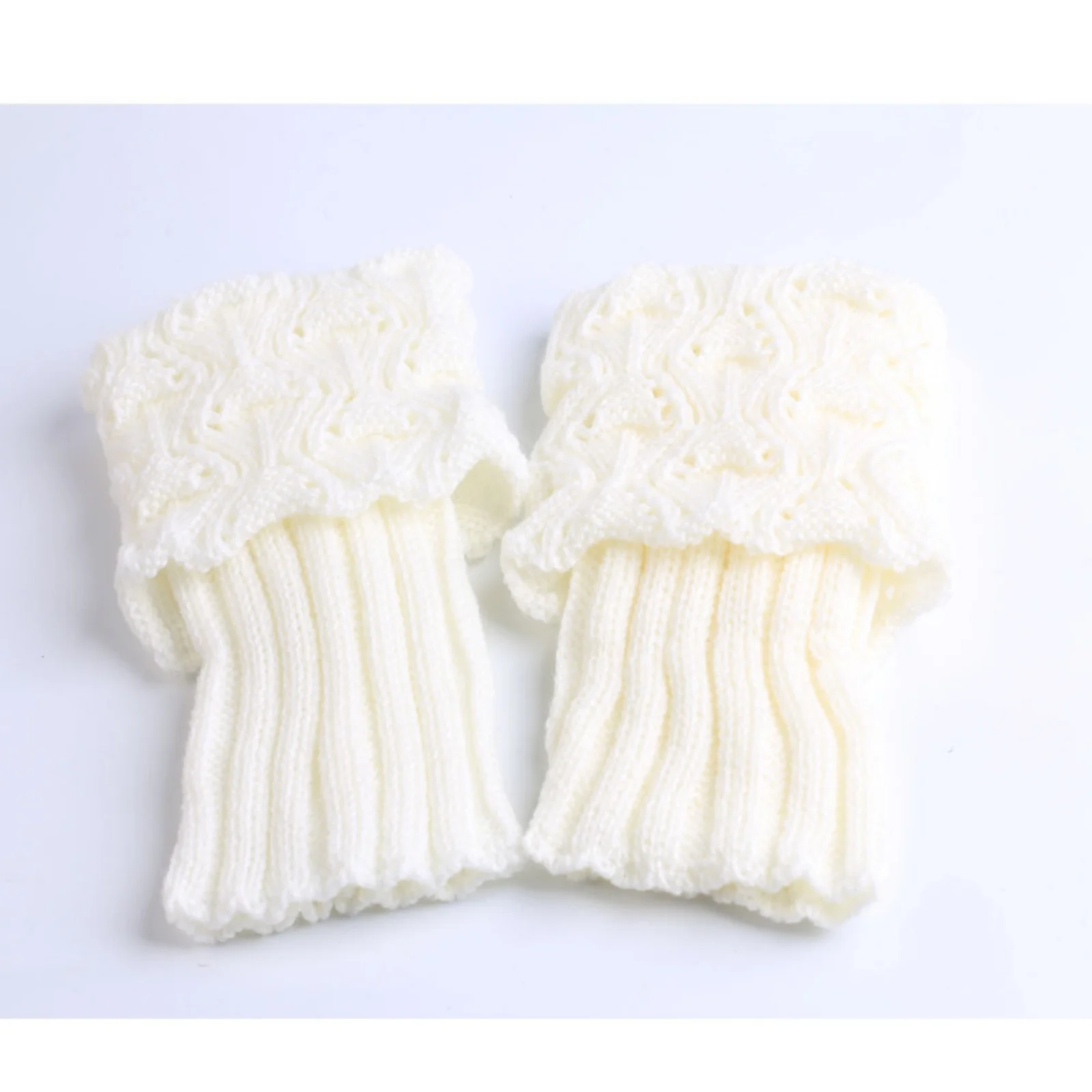 Scaldamuscoli lavorati a maglia solidi Scaldamuscoli corti Copri stivali Legging da donna Scaldamuscoli per piedi all'uncinetto Accessori per vestire alla moda