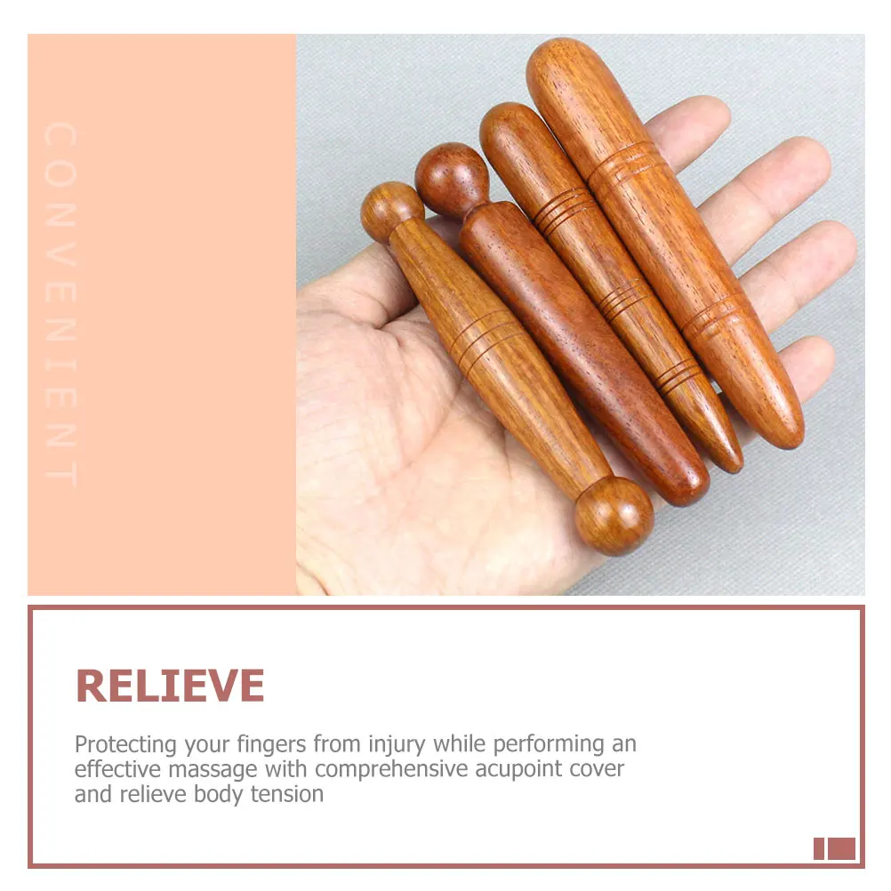 

3Pcs Natural Wood Foot Massage Sticks Acupoint Massager Smooth Comfortable Reflexology Tools for Home Body Relief
