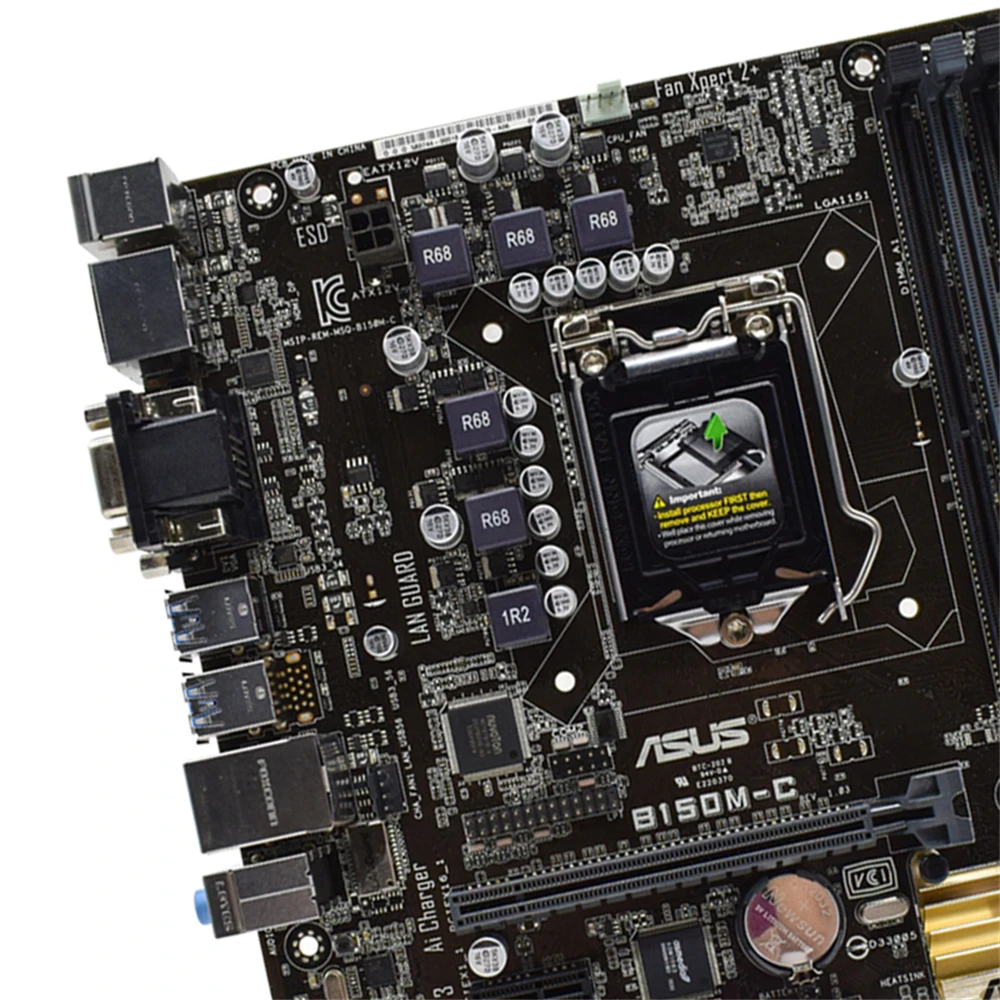 Imagem -04 - Asus-placa-mãe e Cpu Combo B150m-c Plus i3 6100 Lga 1151 Usado Suporta Intel 6th Gen Core 4x Dimm Máx. 64gb Atx Mainboard