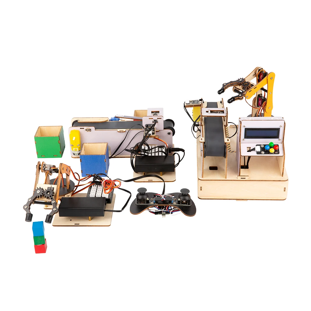 ACEBOTT Smart Factory Education Kit Set Wooden Learning DIY Programmable With Tutorial ESP32 IOT Wholesale Stem Kits for Arduino