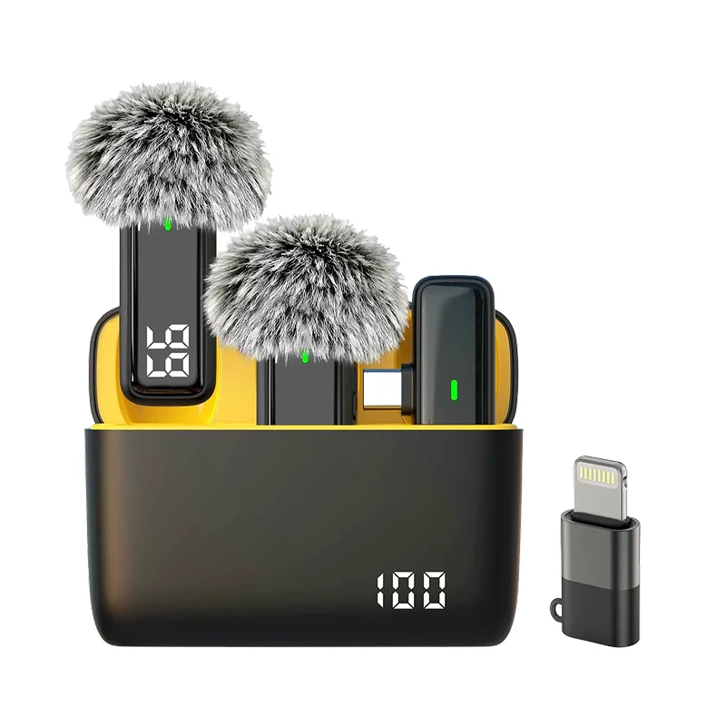 

Wireless mobile phone microphone | Noise-cancelling clip-on microphone, video shooting, live streaming, online meetings