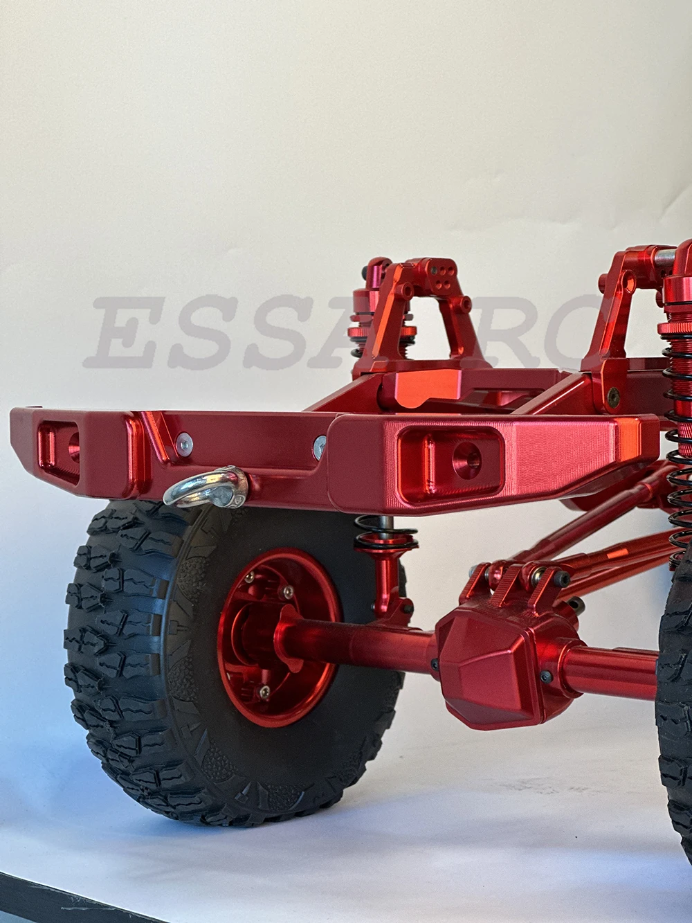 リアバンパー,アルミニウム合金,牽引フック付き,1:6 rc用,クローラー車用,同軸scx6,Jlu wrangler 4wd,アップグレード部品