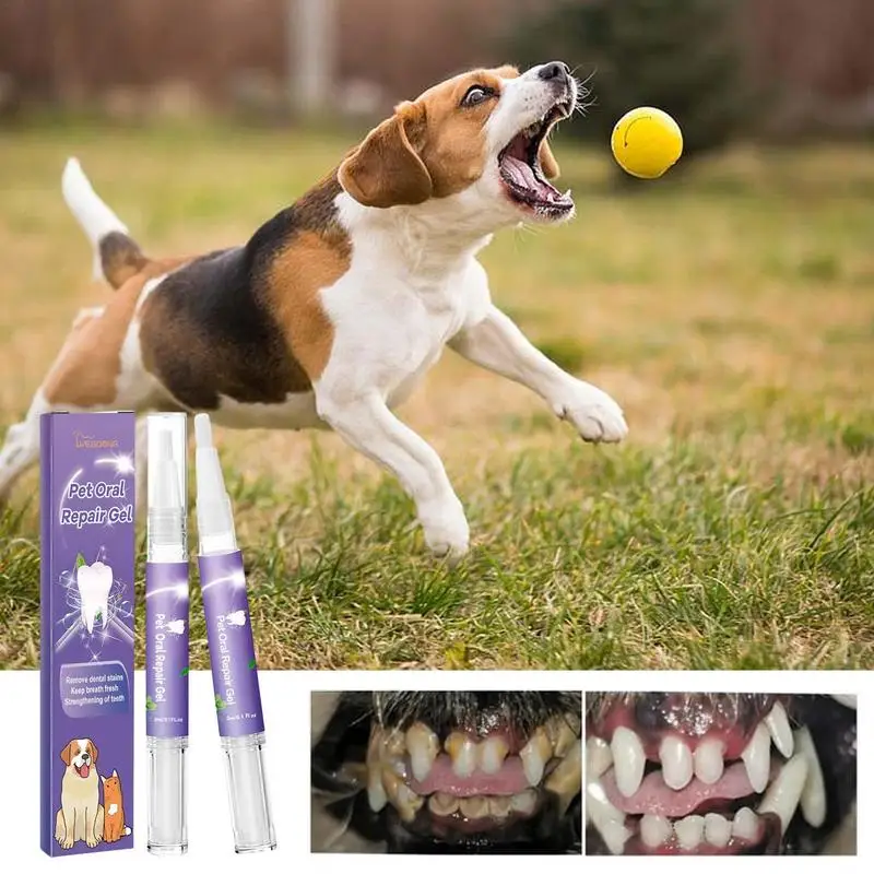 Tooth Whitener Gel Pen Teeth Stain Remover Tooth Repair For Pets Natural Breath Freshener Pet Tooth Repair Supplies For Puppies