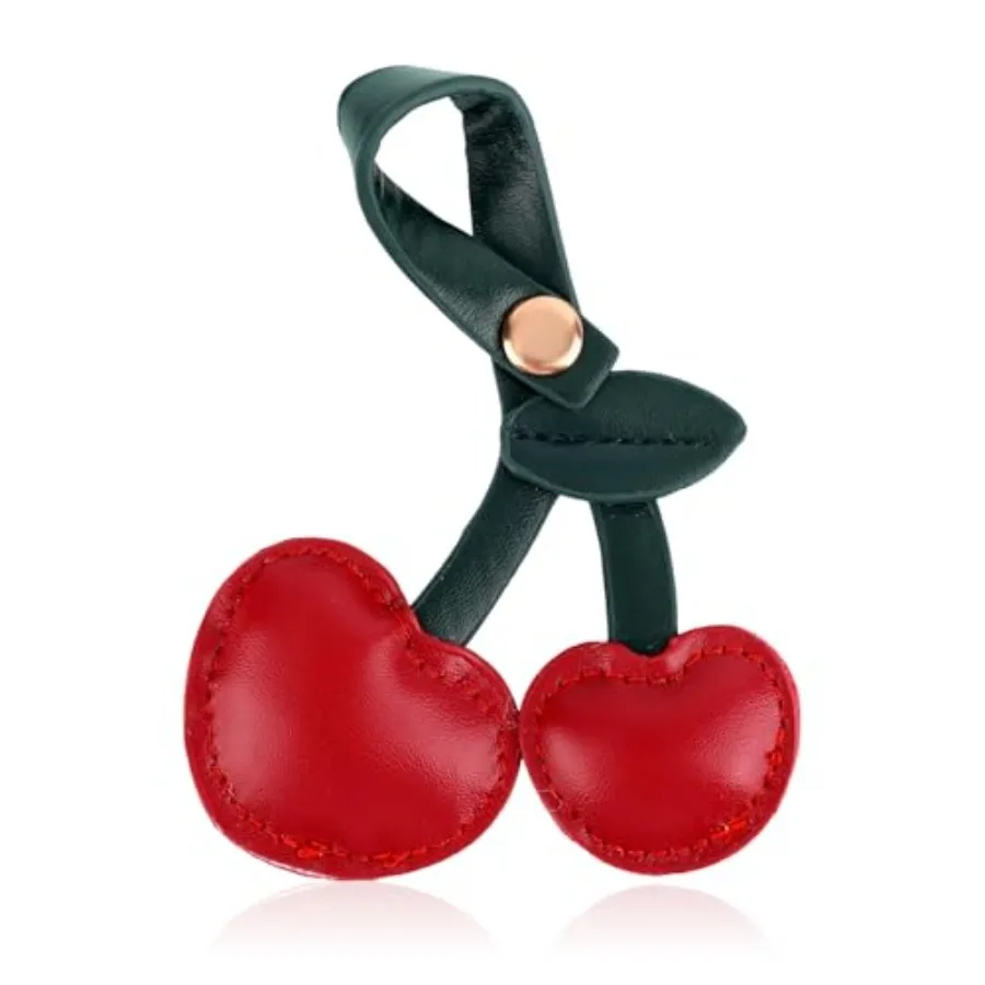 

Leather Cherry Keychain Leather Cherry Key Chain Cute Cherry Keychains Red Cherry Purse Charm Purse Handbags Dration Cherry Acc