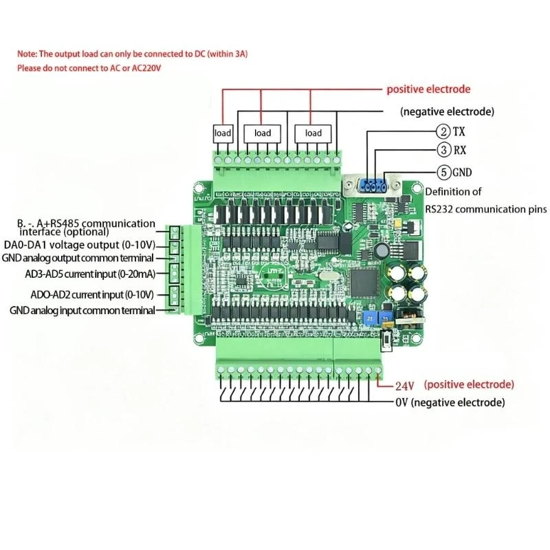 DC24V PLC Controller Board With Output 14 Inputs 10 Transistors Industrial Use