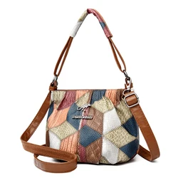 Women's Shoulder Bag Patchwork Style Handbag Crossbody Sling Purse Elegant Coin Wallet 2024 Trend Cross Bag Luxury Design