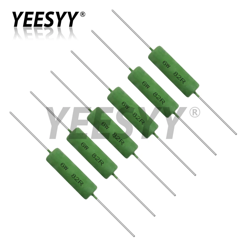 5pcs RX21 6W Wire Wound Resistance 5% 1R 10R 100R 1K 10K 12K 15K 18R 20R 22R 24R 27R 33R 36R 0.05 0.1 0.22 1 10 100 ohm Resistor