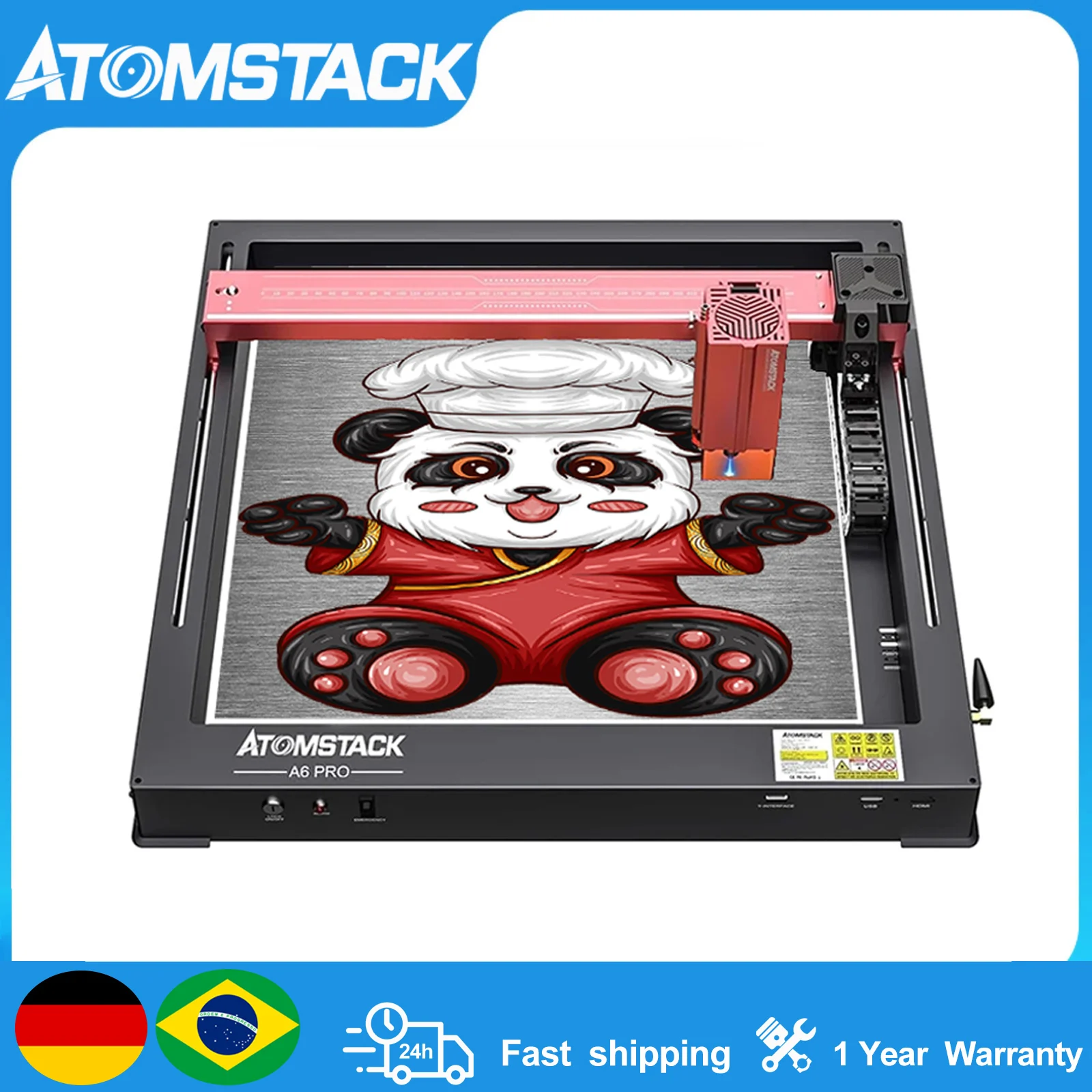 ATOMSTACK A6 Pro Laser Engraver Machine 6W Laser Module Auto Focus Installation Free DIY Metal Engraving Wood Cutting Machine