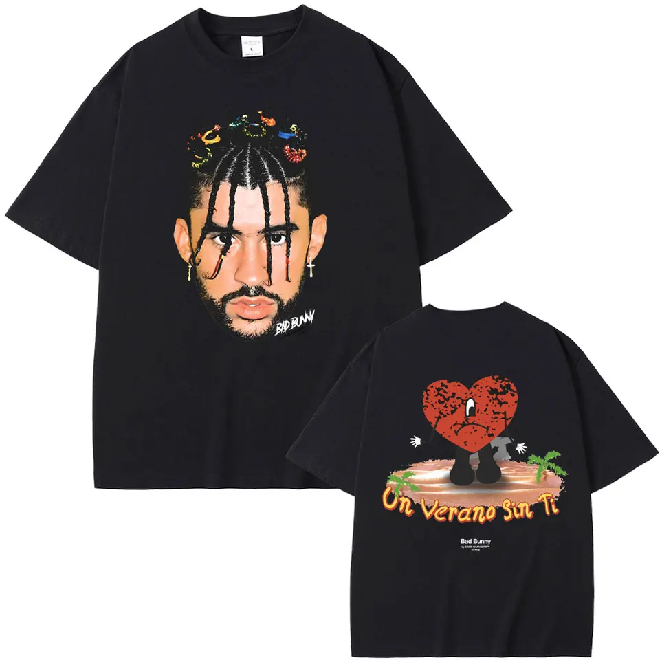 Rapper Bad Bunny Un Verano Sin Ti Album Graphic Print T-shirt Men