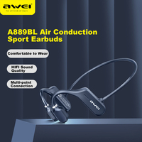 Awei A889BL/PRO Air Conduction Sport Headset With Mic Wireless Bluetooth Headphones for Running HIFI Handsfree Earphones