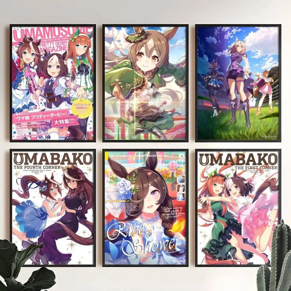 لعبة أنيمي U-Uma Musume Pretty DerbyS ملصق جدار الفن طباعة الفن مناسبة لغرفة المعيشة غرفة نوم بار صالون هدية تزيين المنزل