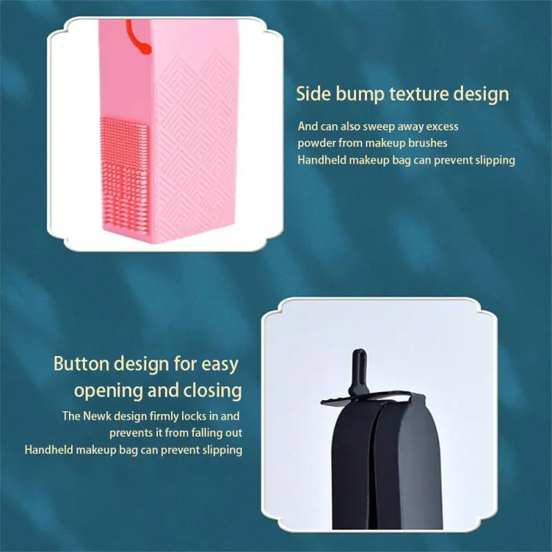 Food Grade Silicone Brush Holder Organizer Clip Save Space Brush Organizer High Capacity Makeup Brush Storage Bag Water Proof