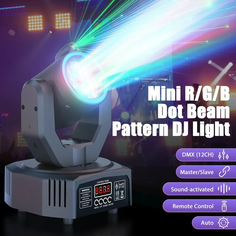 مصغرة 30 واط شعاع نمط Por تتحرك رئيس ضوء RGB DMX الصوت المنشط ستروب تأثير ضوء المرحلة ل DJ ديسكو حفل زفاف