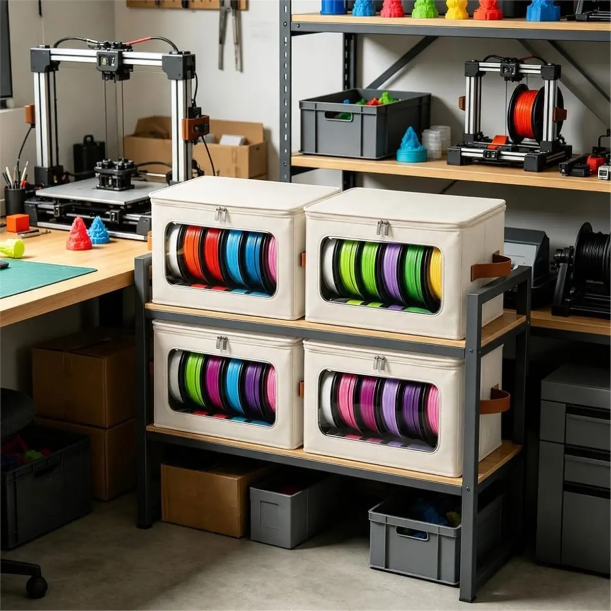 4 Pack Filament Storage Box Waterproof Dry Box, Airtight 3D Printer Spool Container