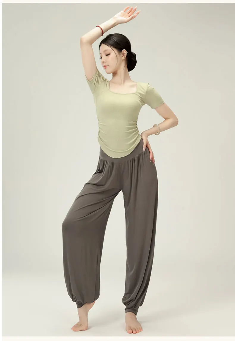 Women's stretchy and soft modal yoga sport pants, dance harem pants