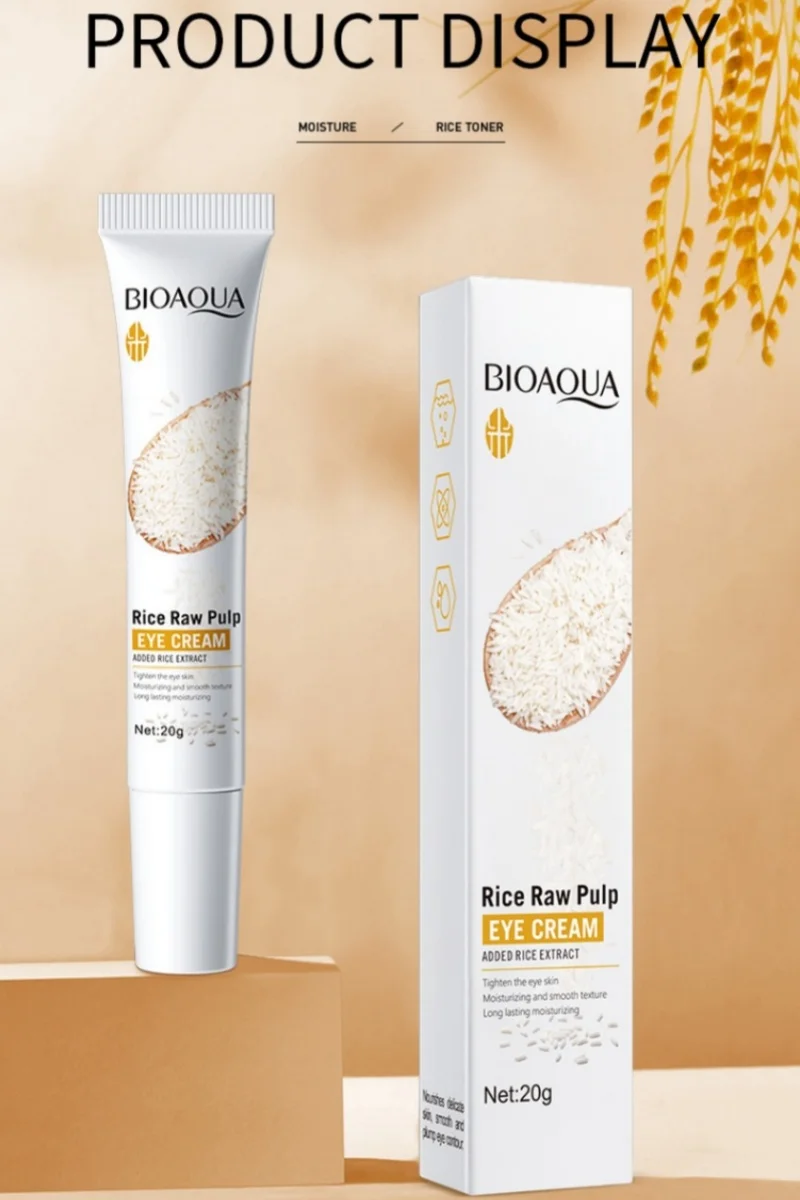 20G/Tube Rice Eye Cream Containing Skin Care Ingredients Such as Rice Extract, Hyaluronic Acid, Nicotinamide, Glycerin and Other Skin Care Around the Eyes, Makes Skin Smooth, Delicate, Soft and Bright One for Personal Use, One Can Be Used as a Gift for Mother, Suitable for Daily Eye Care for Women