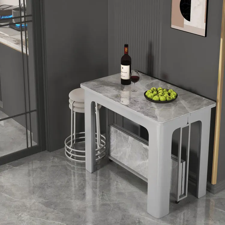 

#Rock Plate Extendable Dining Table Set Folded Wood Frame Unique Table For Kitchen Living Room Hotel 6 8 Seat