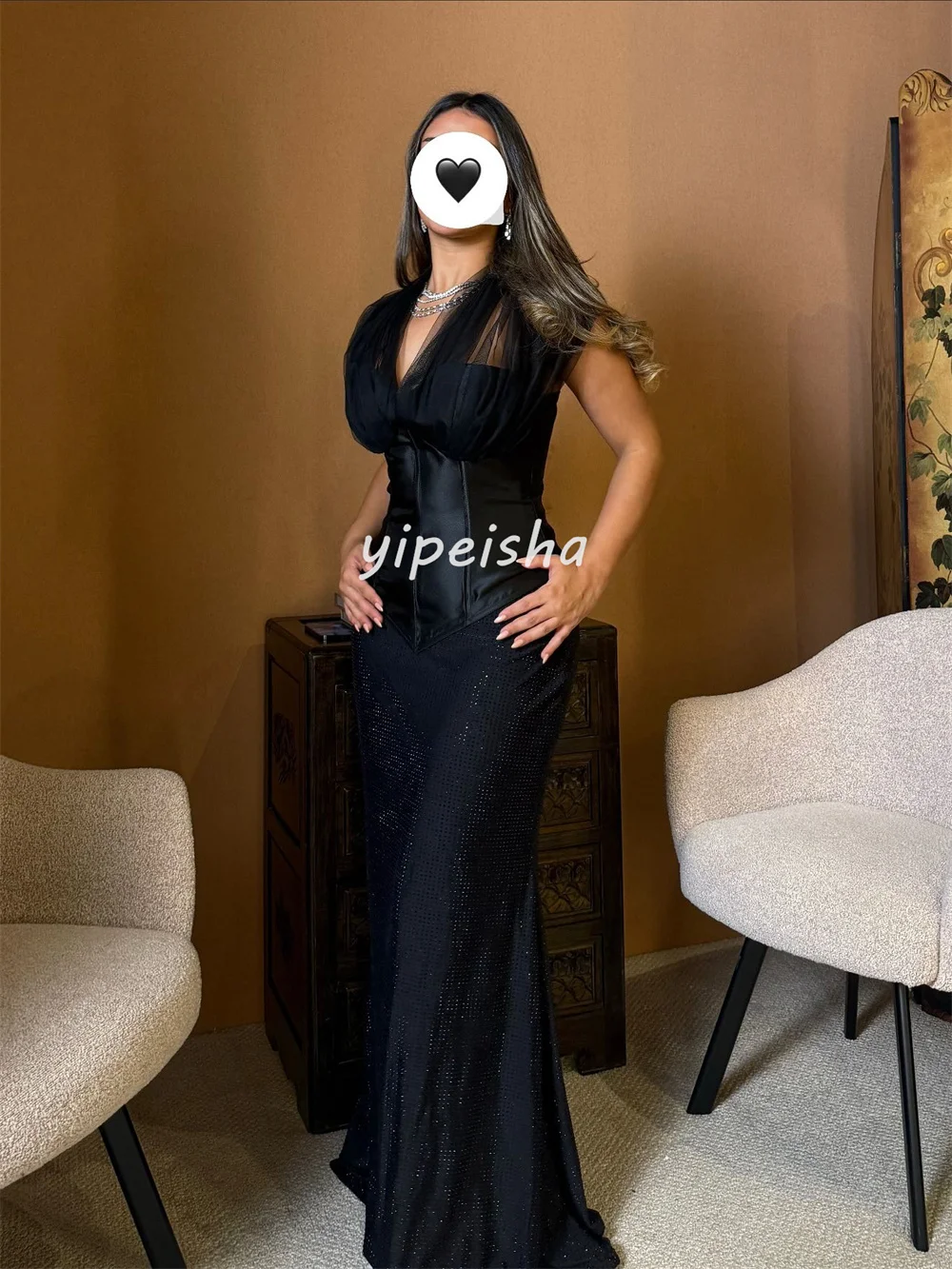 Sukienki na zamówienie, seksowne, dopasowane, plisowane, w stylu syreny, z dekoltem w serek, długie, sukienki na specjalne okazje, styl chiński, wysoka jakość, dostępne różne rozmiary.