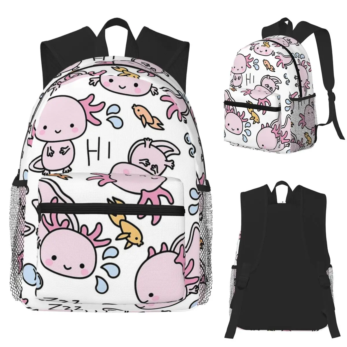 

Студенческий рюкзак Swimmy Axolotls, школьная сумка, походный дорожный рюкзак для мальчиков и девочек, сумка для книг, сумки на плечо