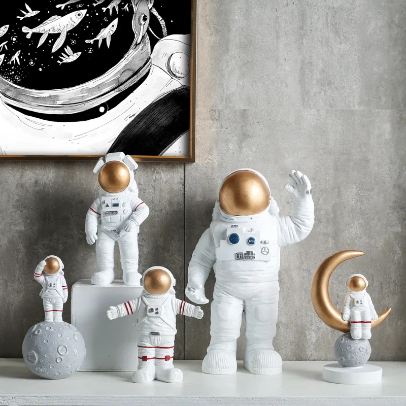 Modern Astronaut Miniatures Figurine, Resin Craft, Home Garden Fashion, Tabletop Furnishing, Articles, Wedding Decor