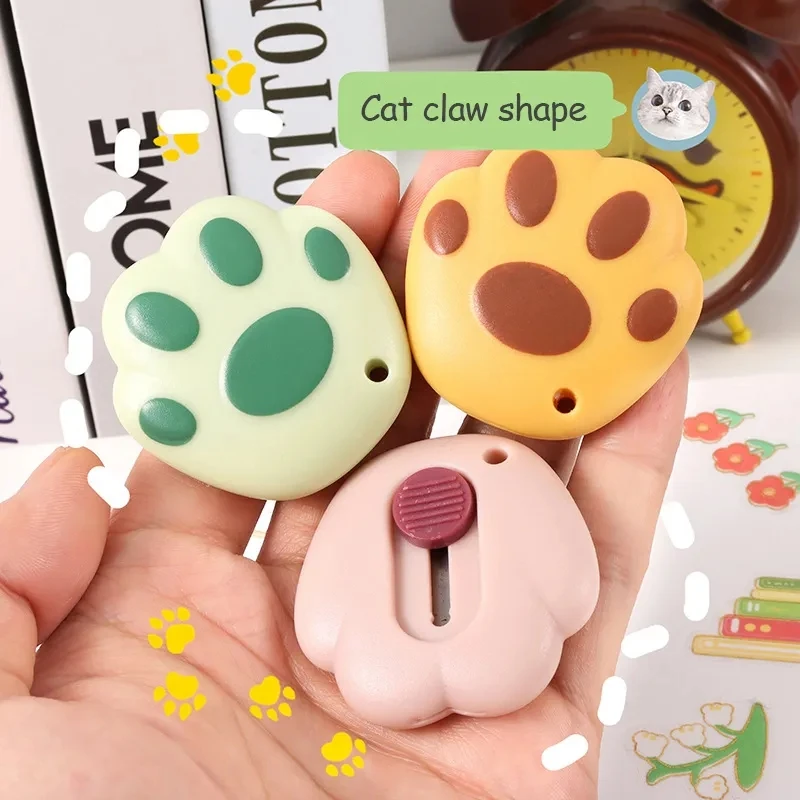 Cute Cartoon Cat Claw Utility Knives Retractable Paper Cutting Remove The Express Unpacking Knife Hand Account Cutter Art Knife