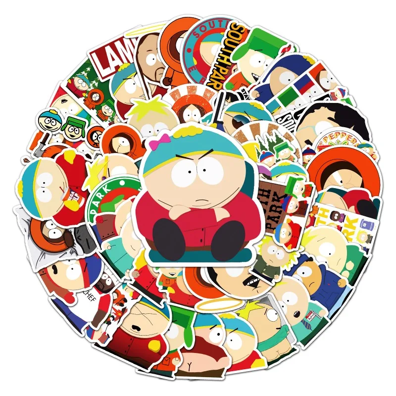 50pcs South Park Cartoon Graffiti Stickers Waterproof Decorative Water Cup Laptop Luggage Desktop Stationery Skateboard Stickers