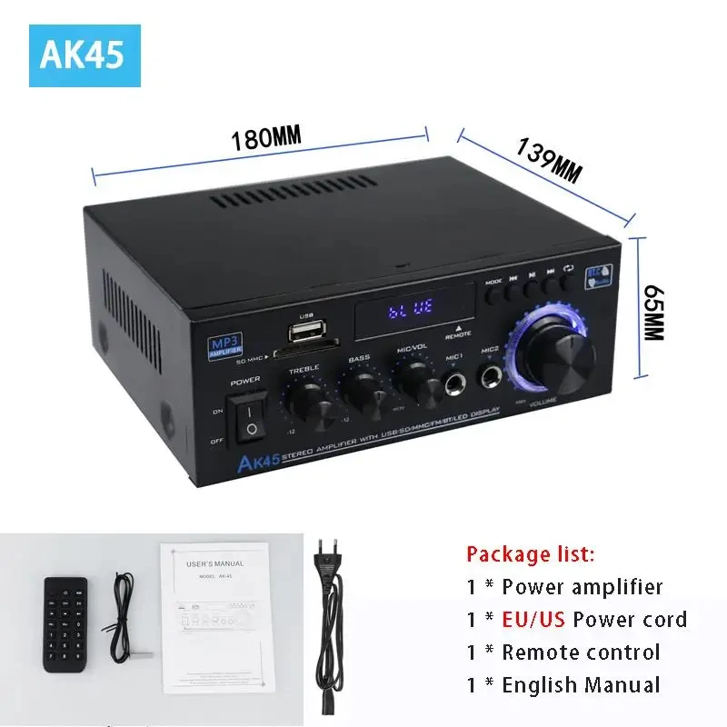 AK55/AK45/AK35 Hi-Fi цифровые усилители канал 2.0 Bluetooth усилитель объемного звука регулируемый аудиоусилитель для домашнего автомобиля USB FM